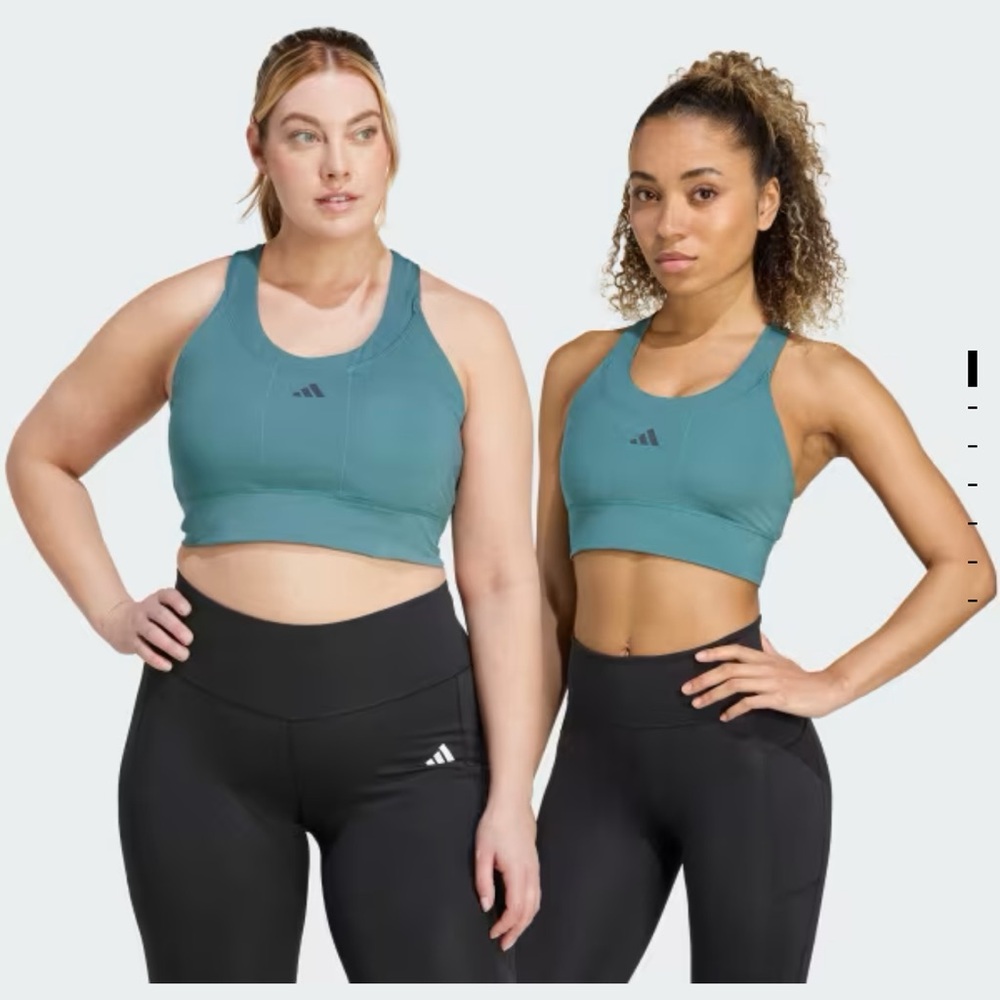 NWT Adidas Run Pocket Medium Support Sports Bra, Sz Medium, Preloved Teal